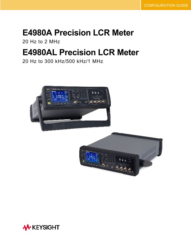 E4980A/E4980AL Precision LCR Meters PDF Asset Page Keysight
